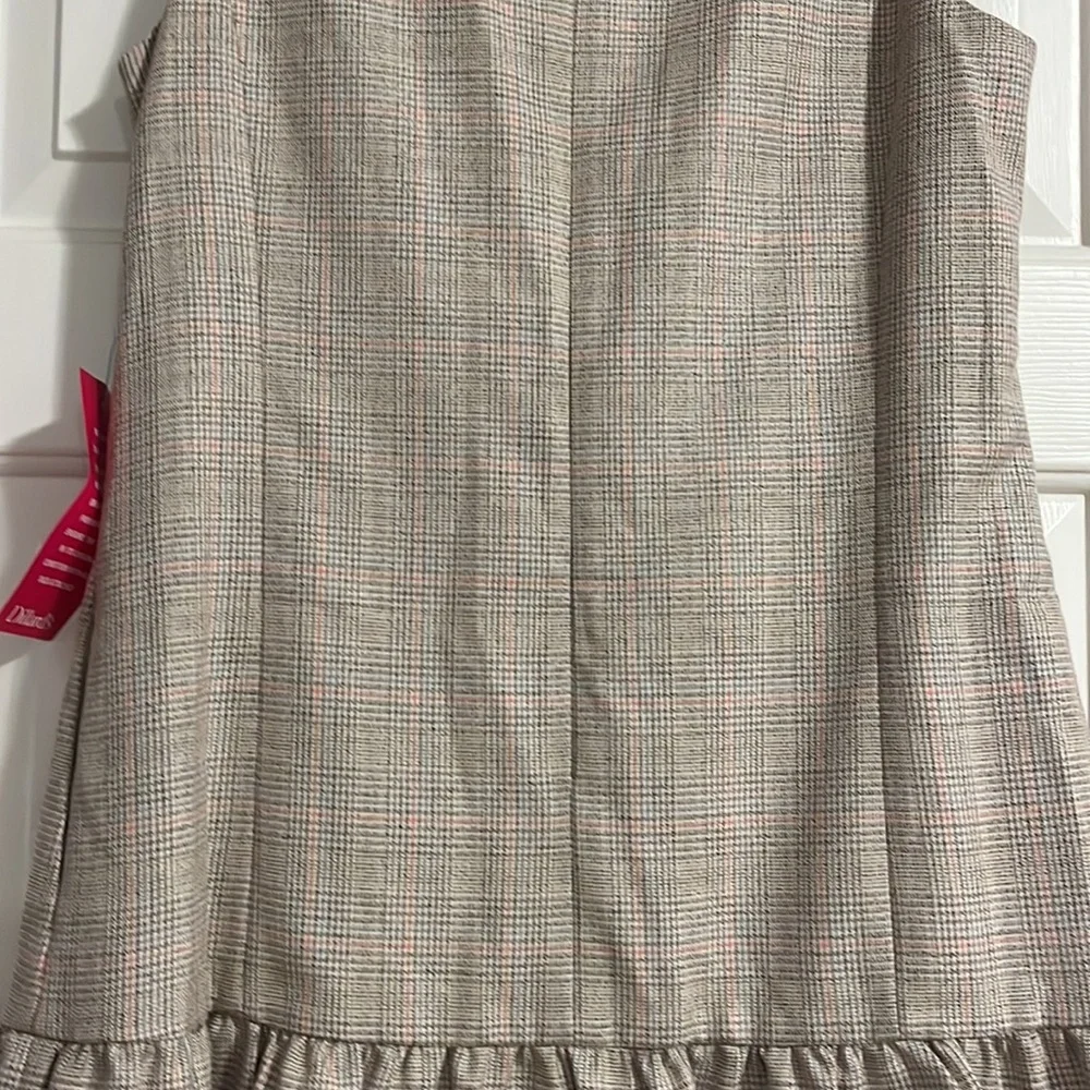 Gal Meets Glam Philippa Plaid Sleeveless Dress with Bow - Picture 7 of 11